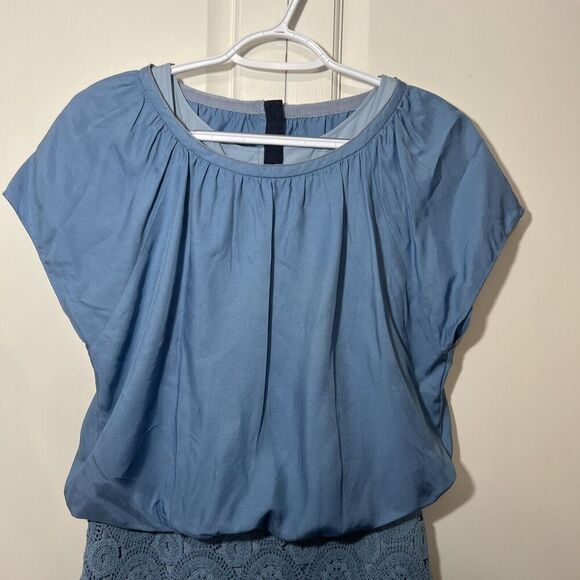 Hugo Boss Blue Dress Crocheted Short sleeve size 4 - Picture 4 of 12